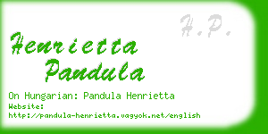 henrietta pandula business card